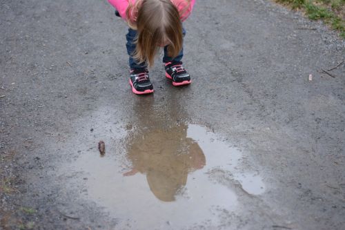 puddle girl child