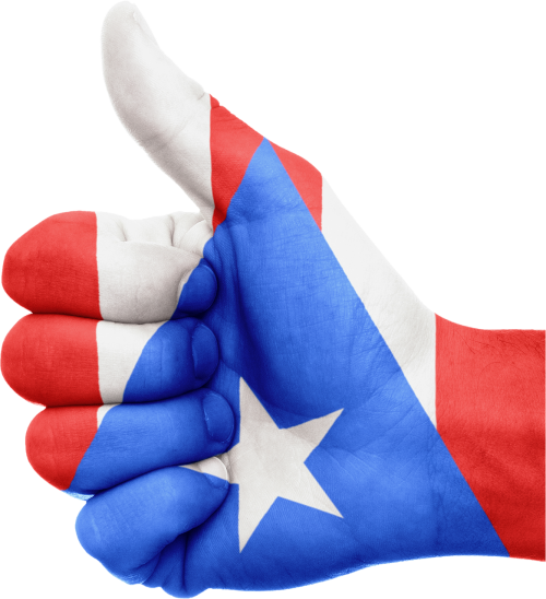 puerto rico flag hand