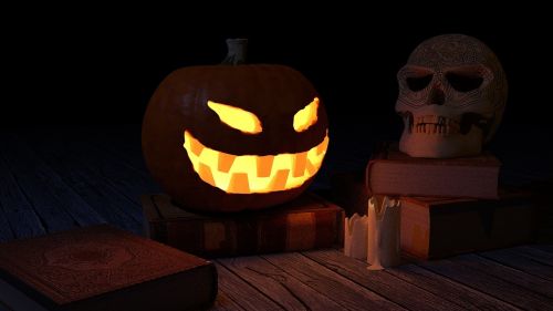 pumpkin halloween skull