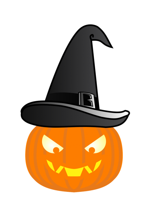 pumpkin witch's hat black hat