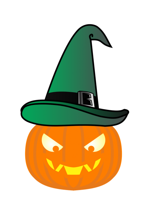 pumpkin witch's hat green hat