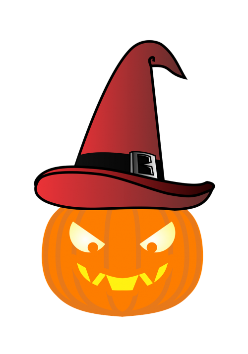 pumpkin witch's hat red hat