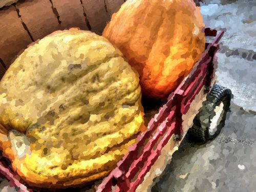 Pumpkins In Wagon