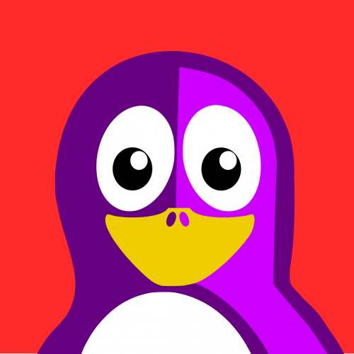 purple tux penguin