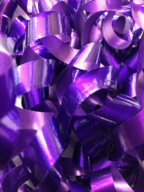 purple  ribbon  curly