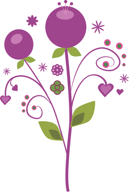 purple vector flowers