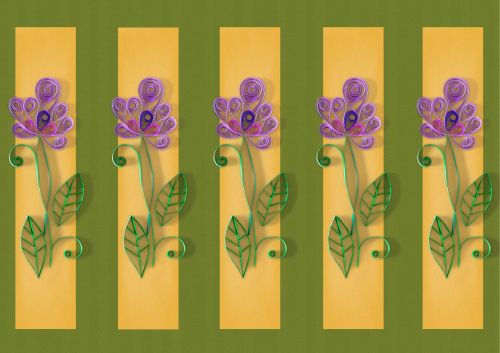 Purple Flower Scroll Art