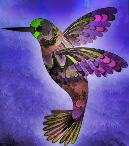 Purple Painted Hummingbird