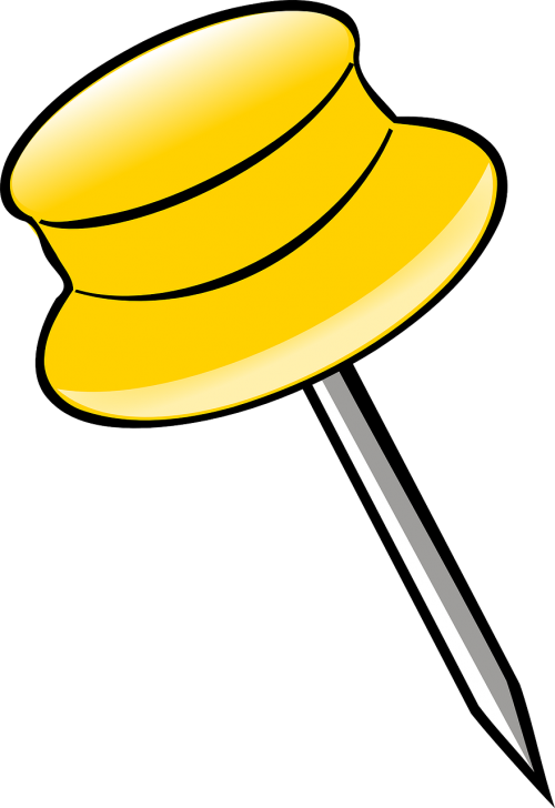push pin yellow pin