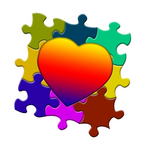 puzzle heart love