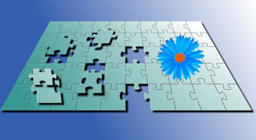 puzzle blue flower puzzles