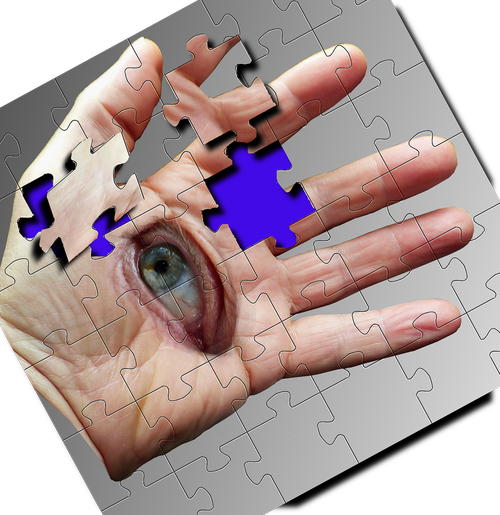 puzzle  hand  œil