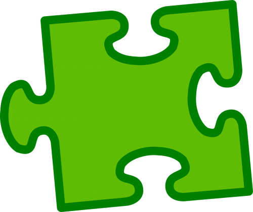 puzzle piece green single
