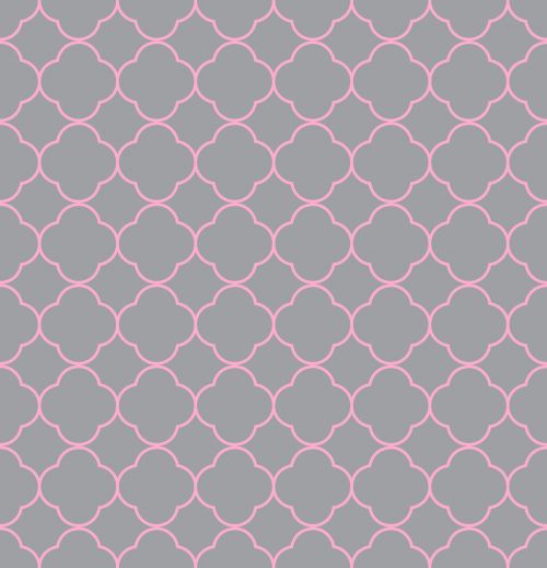 Quatrefoil Background Gray Pink
