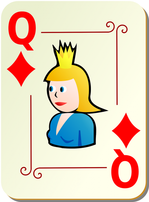 queen diamonds playing cards