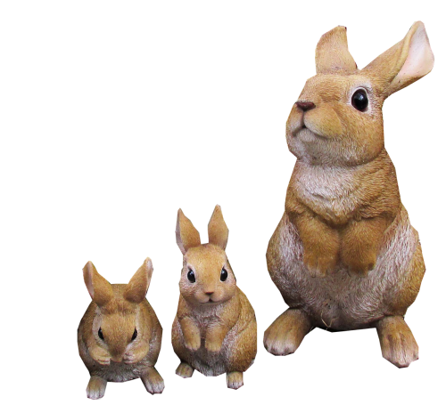 rabbit statues cut