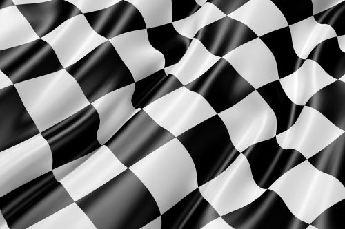 race track flag flag black and white