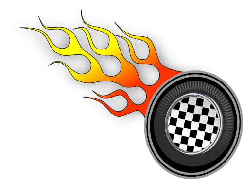 racing wheel flaming flame