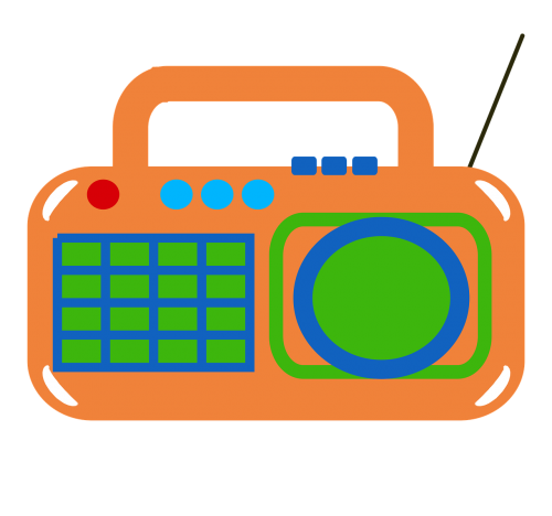 radio retro orange