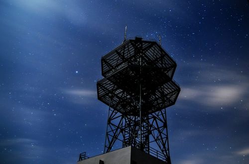 radio tower star night sky