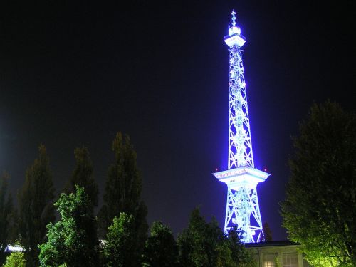 radio tower berlin night