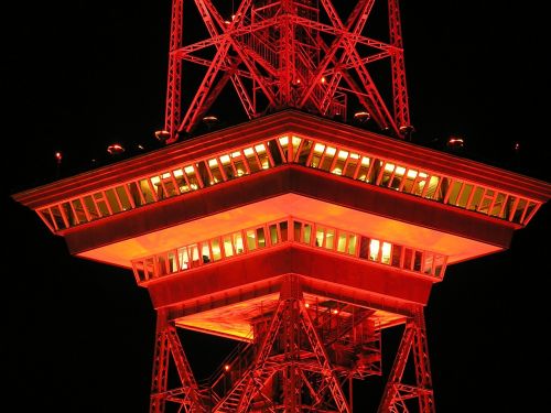 radio tower berlin night