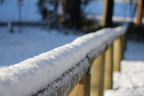 railing snow winter