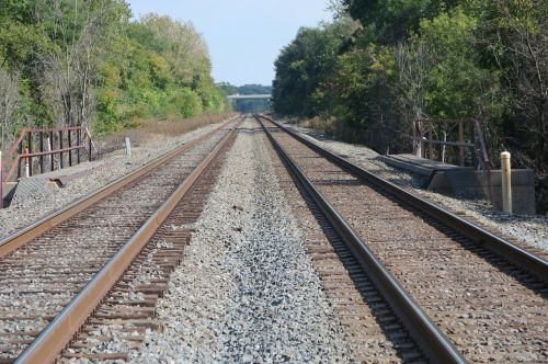 railroad tracks rocks