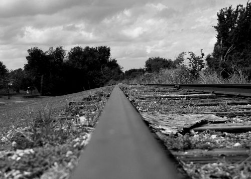 railroad train train tracks