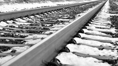 railroad in winter  snow  icy