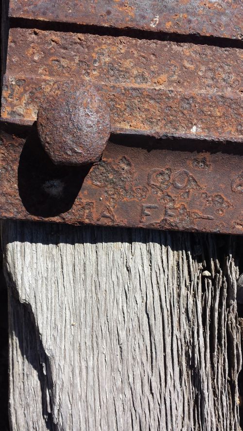 railroad tie wood closeup
