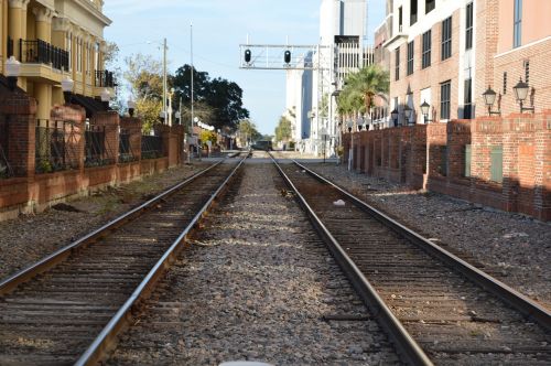 rails train track downwtown