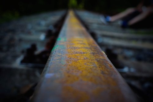 rails  train tracks  abandoned