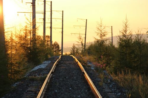 railway sunrise road