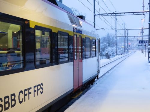 railway wintry train