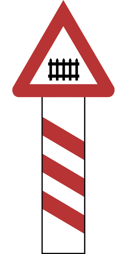 railway crossing warning road sign