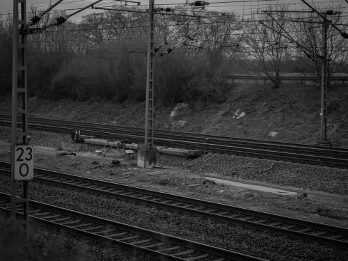 railway rails black and white railway tracks