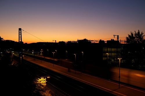 railway station twilight evening