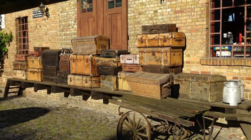 railway station travel luggage