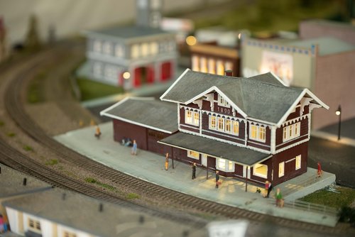railway station  model railway  platform