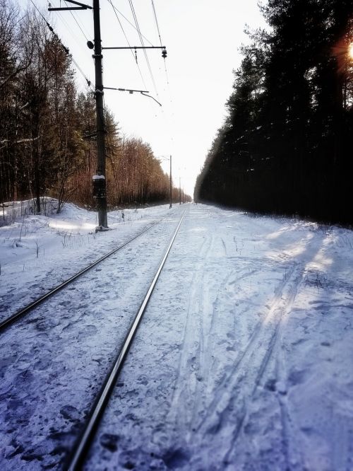 railway track winter racecourse