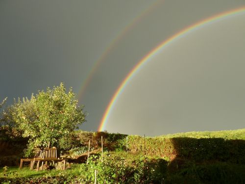 rain rainbow double