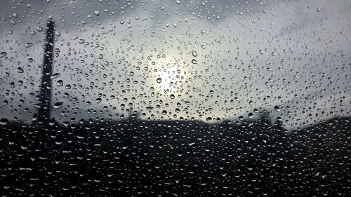 gray glass rain