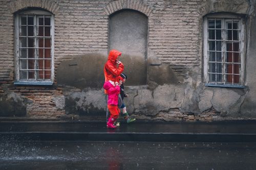 rain raincoat portrait