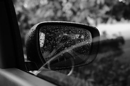rain side mirror car