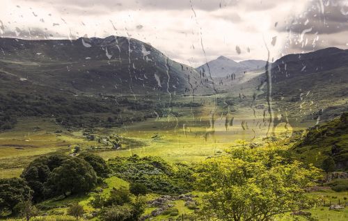 rain mountains nature