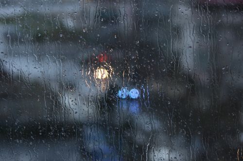 rain window bokeh