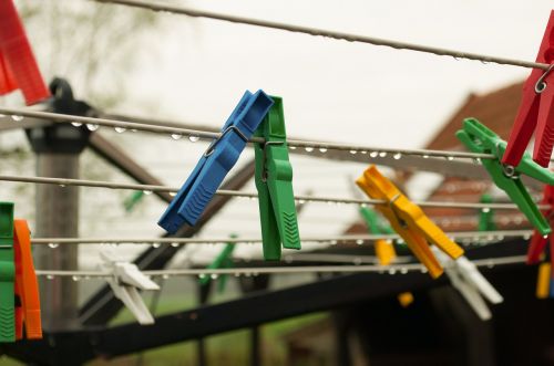 rain clothespins clothesline