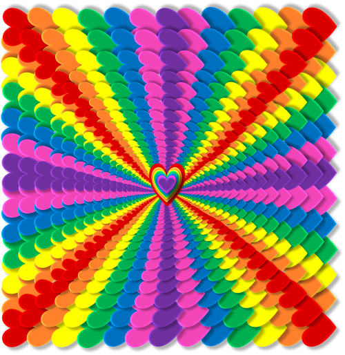 rainbow hearts 3d