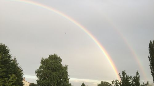 rainbow rain clouds